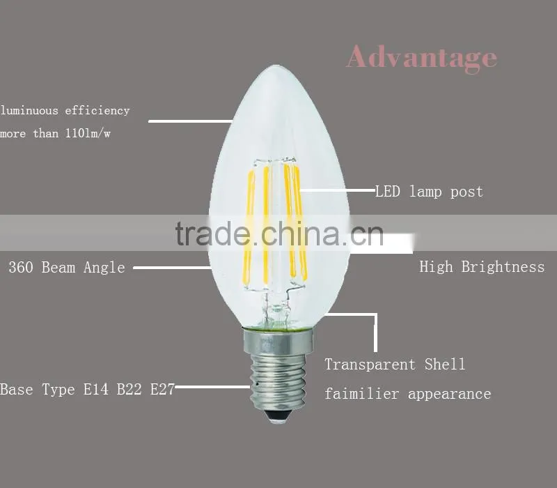 China Supplier E14 Light LED Candle Light CE RoHS High Selling 3W