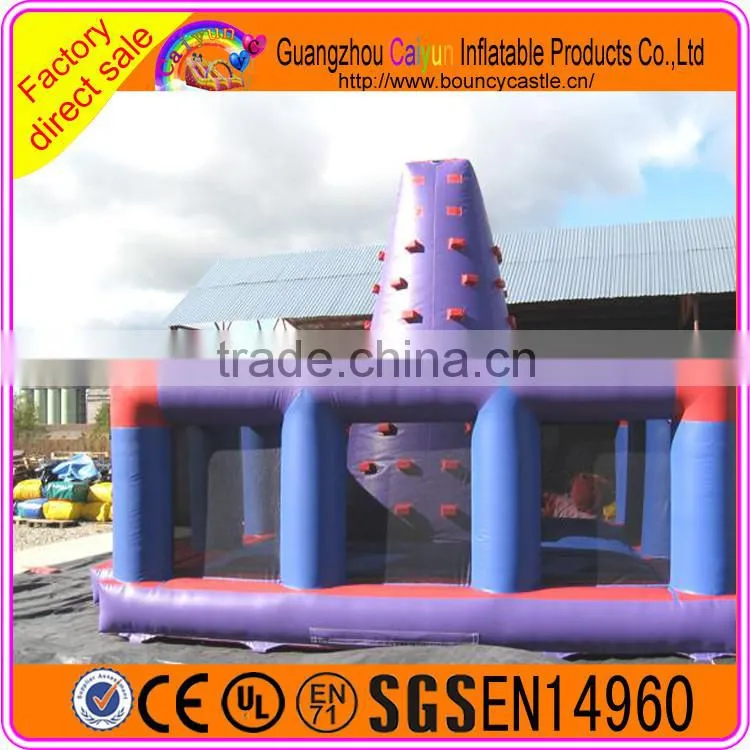 Giant cheap inflatable rock climbing wall with mattress for kids and adults