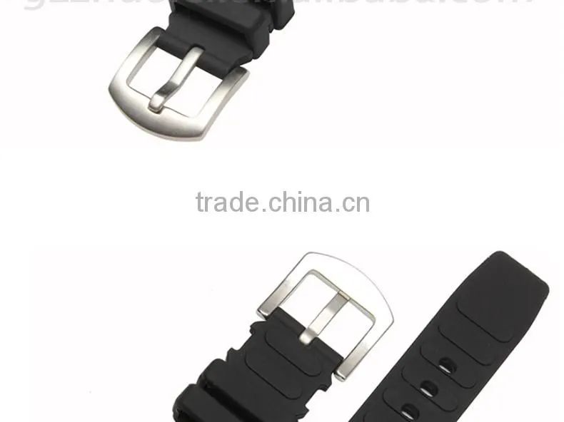 2015 New style 25*16mm silicone Watch Bracelet with stainless steel pin buckle wholesale 3PCS