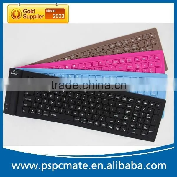High Quality 107keys Waterproof Flexible Silicon Soft Bluetooth 3.0 Keyboard for Different Country