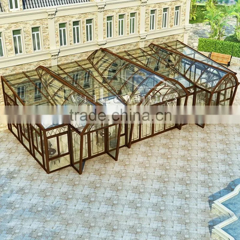 Outdoor glass winter garden,sunroom, green house