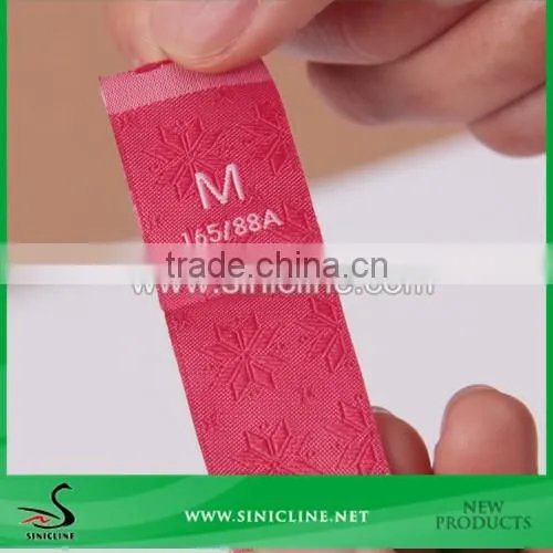 Sinicline weaving technics damask red size label for garment