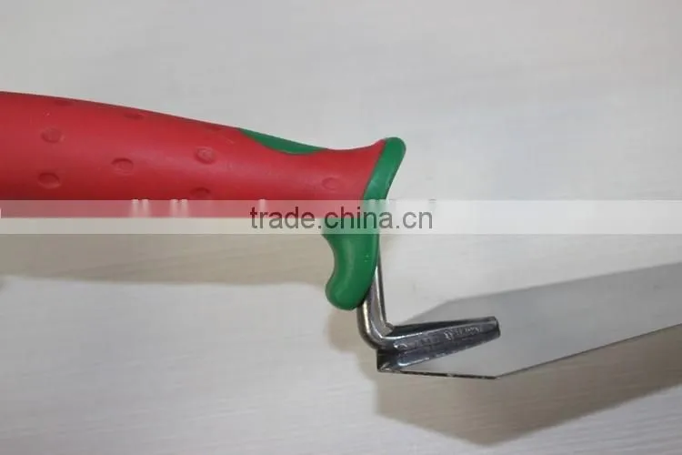 Bricklaying trowel with rubber hand