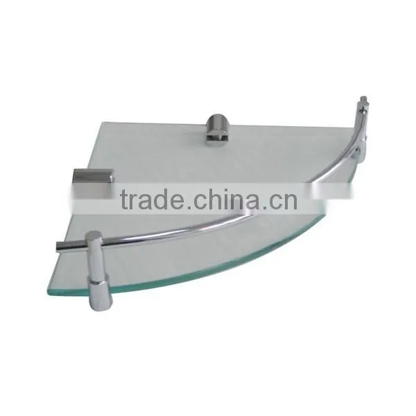 China Supplier Brass Heavy Duty Toilet Accessories Bathroom Shelf Single tier bathroom glass shelf