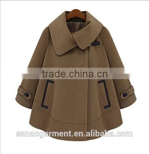 2015 European style women's cloak wool coat