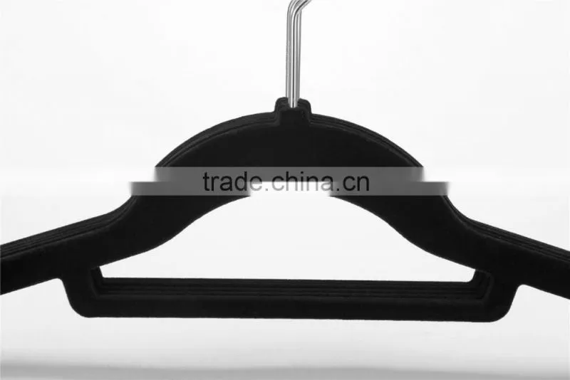 flocked plastic short clothes hanger