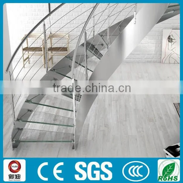 wood tread metal arc stair for house project used in indoor