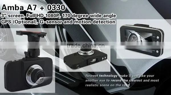 Travel mate Ambarella A7 GPS 3.0" car cam accident recorder