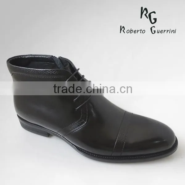 Italian Men Lace-Up Leather Boots Sheeps