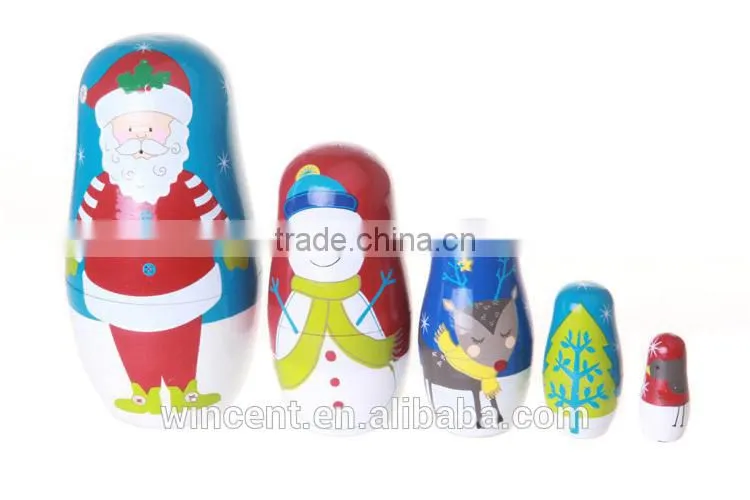 Wooden Christmas Gift Russian Nesting Doll