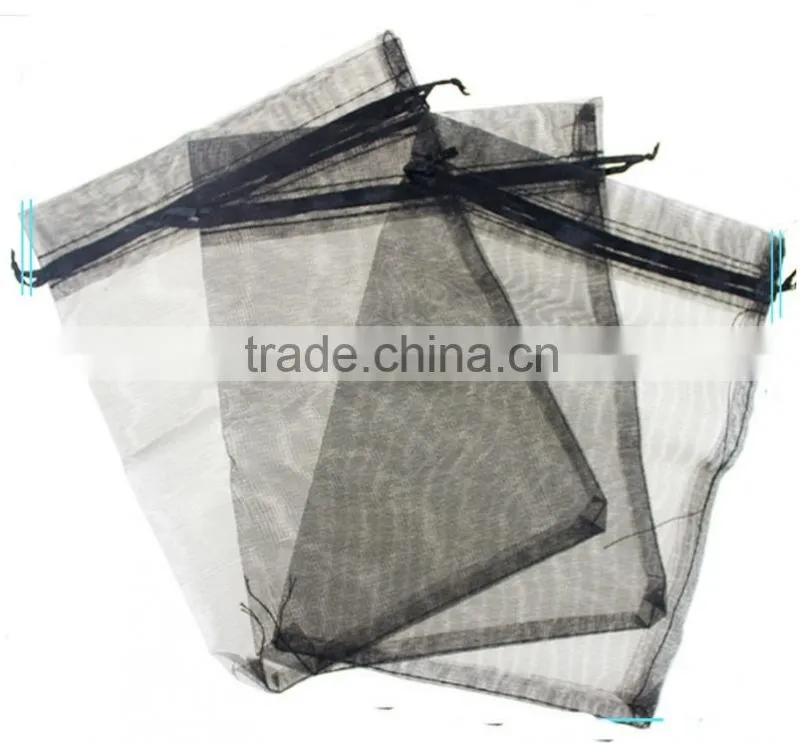 Cheap small black organic cotton drawstring bag made in china