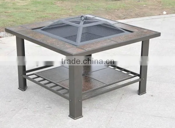 outdoor slate top table fire pit