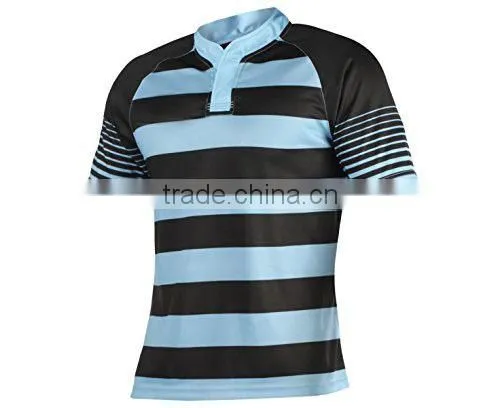 High quality new design rugby shirts 2015 men's rugby jersey fabric