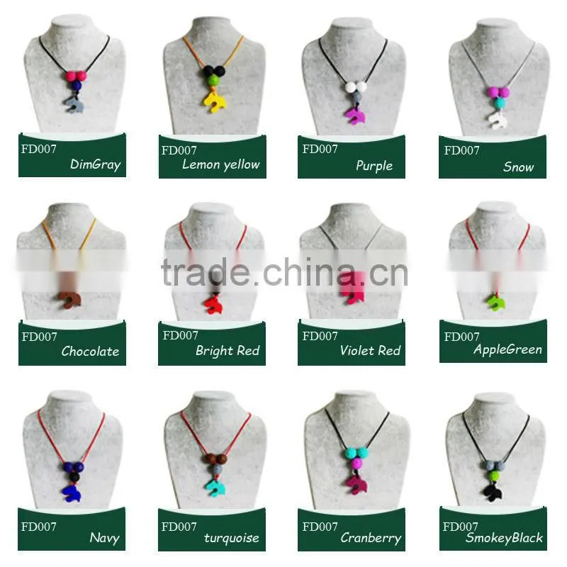 Silicone Teething Necklace Wholesale/Food-safe New Mom Fun Teething Jewelry Fashion