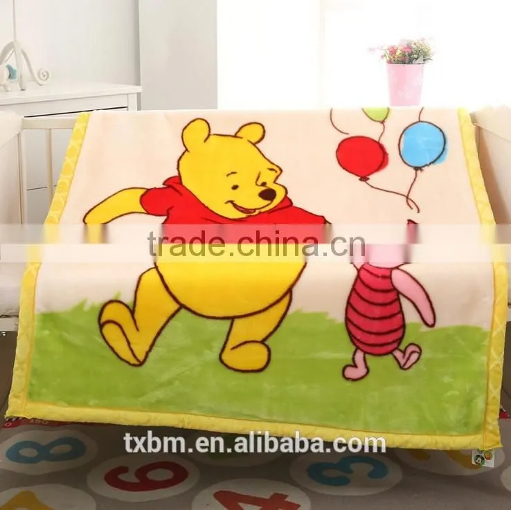 Cartoon 100% polyester coral fleece baby blanket baby bedding sets