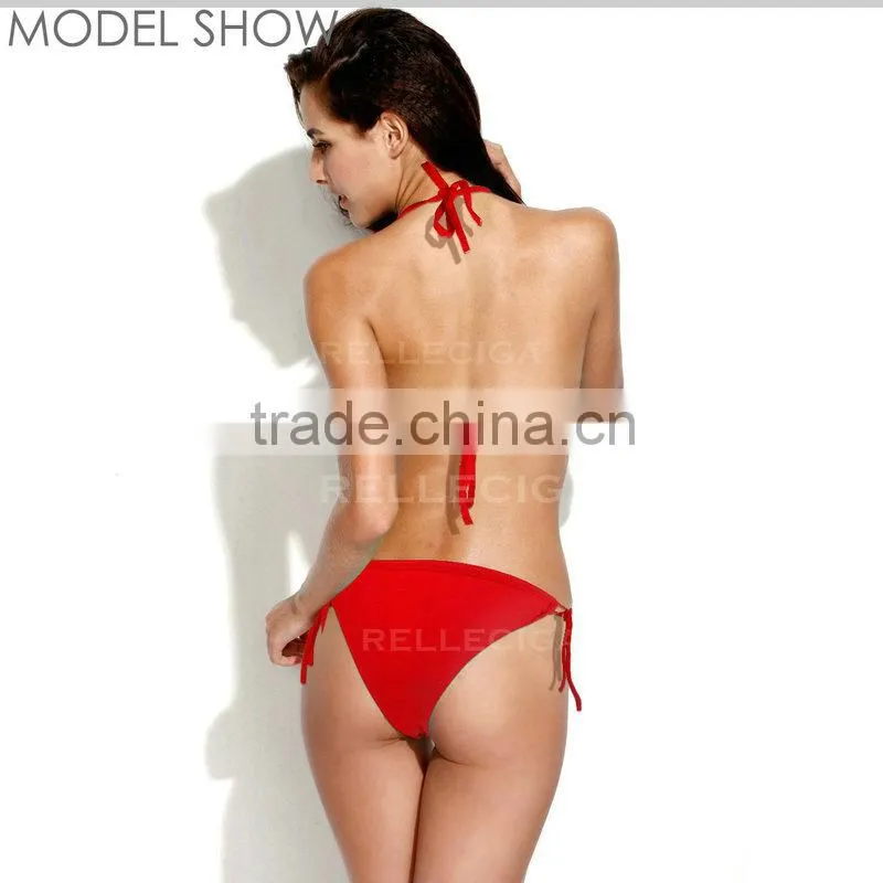 RELLECIGA 2016 Marianne Collection -Red 3D Blooming Flower Triangle Top Bikini Set with Moderate Push-up Molded Cups