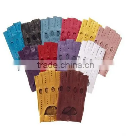 Top quality yellow motorcycle leather driving gloves supplier