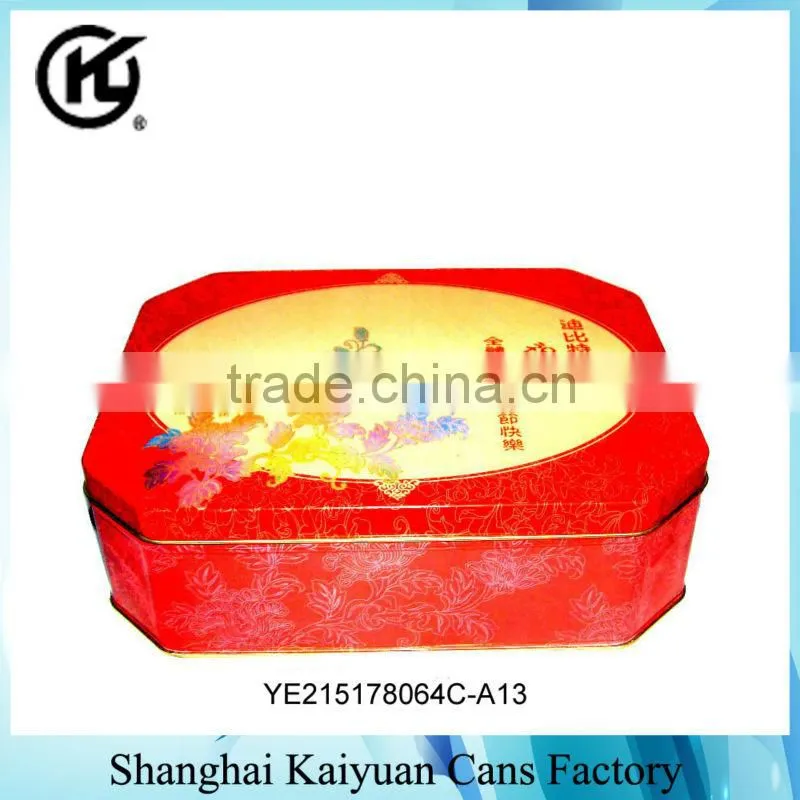 High Quality Octagon Food Tea Mooncake Gift Tin Can Box