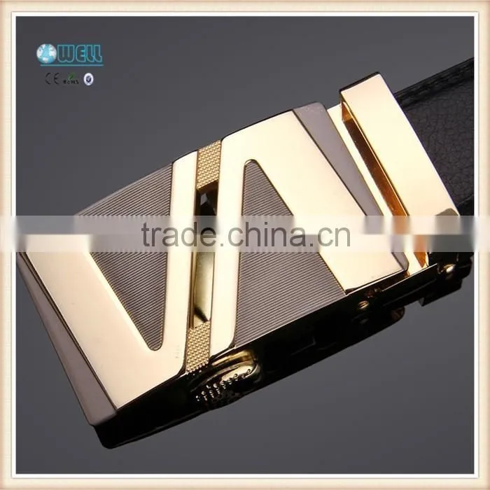 Wholesale automatic belt buckle men genuine leather auto lock buckle belt