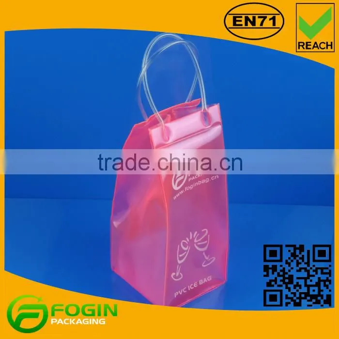 pink plastic pvc bottle wine bag