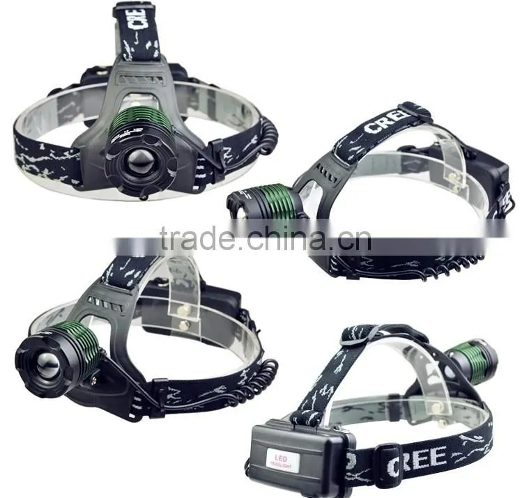 Highest Lumen High Power T6 Strong Light Zoom Hiking Headlamps