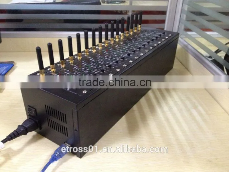 USB interface 16 Ports 64 Sims Etross 1664 GSM Modem Pool with 16 channels