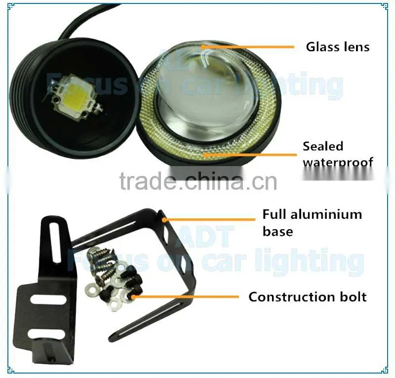 Car White Angel Eye LED COB DRL, Halo Ring cob led white for universal cars