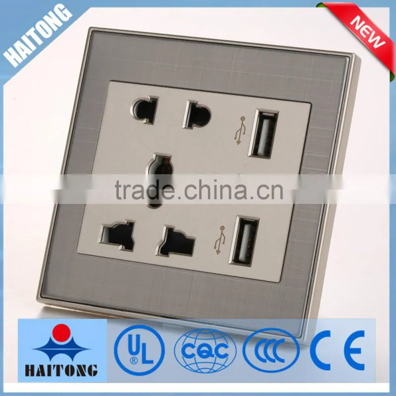 Waterproof wall switch with 2 USB socket 2 pin and 3 pin socket with wall switch