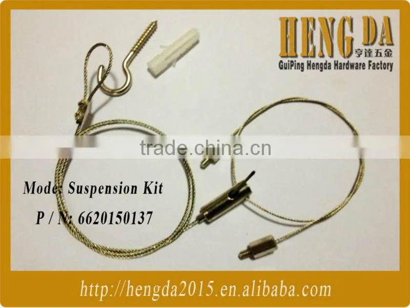 Coated wire rope with suspension kits