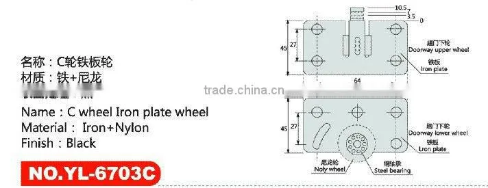 Hanging sliding door wheels with groove wheel for furnitre Door & Window