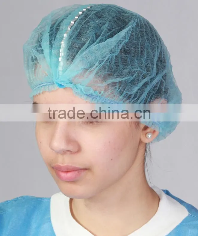 Colorful crimp cap disposable non woven mob clip cap