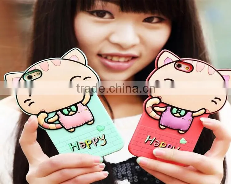 2016 high quality cute cartoon silicone cell phone case for iphone 6 6s