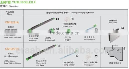 OPK Hang Sliding Glass Door Roller for Thin Door - 18mm Door Panel