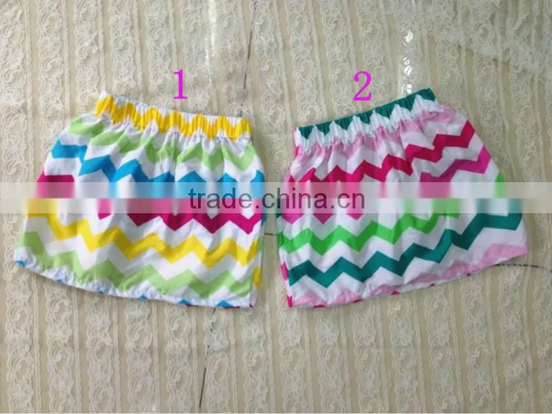 Hotsale adorable colourful chevron over hip skirt for girls,Mini zig zag chevron skirt for girls