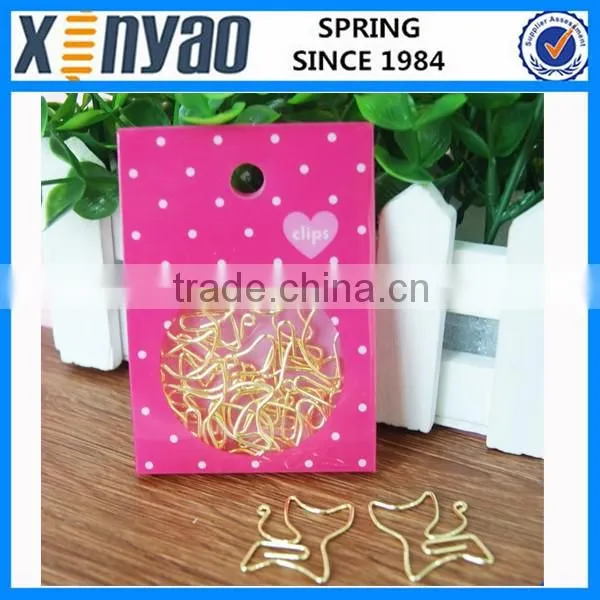 hight quality promotional gifts custom logo metal gold dog shape paper clips