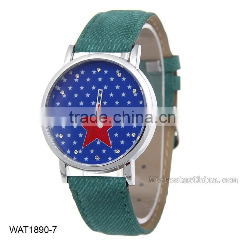 NEW Vintage Star Jean Canvas Wrist Watch