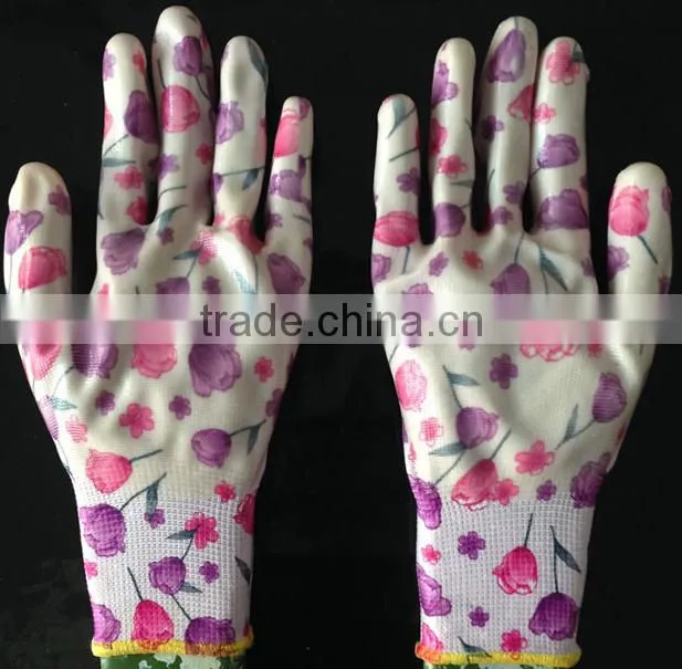 Nitrile coated gloves safety industrial hand gloves