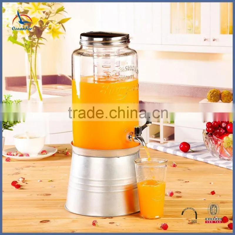 5.8L Old Fashion Glass Dispenser Glass Drink Dispenser with Tap