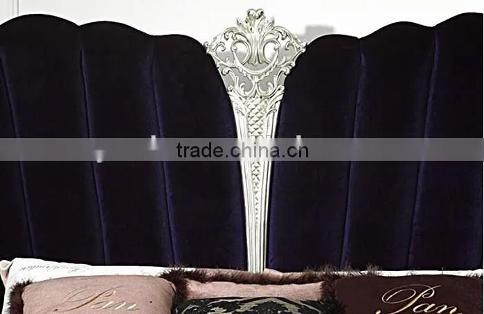 New Classical European style bedroom furniture set Bed Bedside table Royal Chair