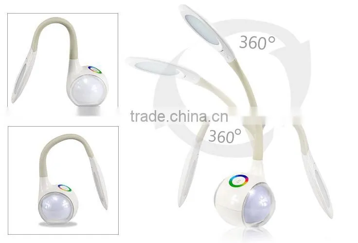 2016 hot sale rechargeable color sensor touch led desk light
