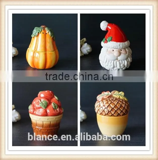 antique Christmas design colorful cookie jar ceramic