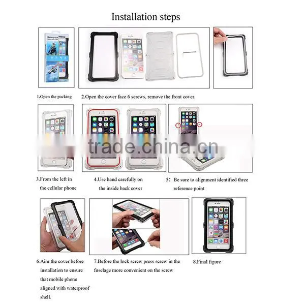 PEC TPU Silicone Mobile Waterproof Case for iPhone 6 6S With Screws
