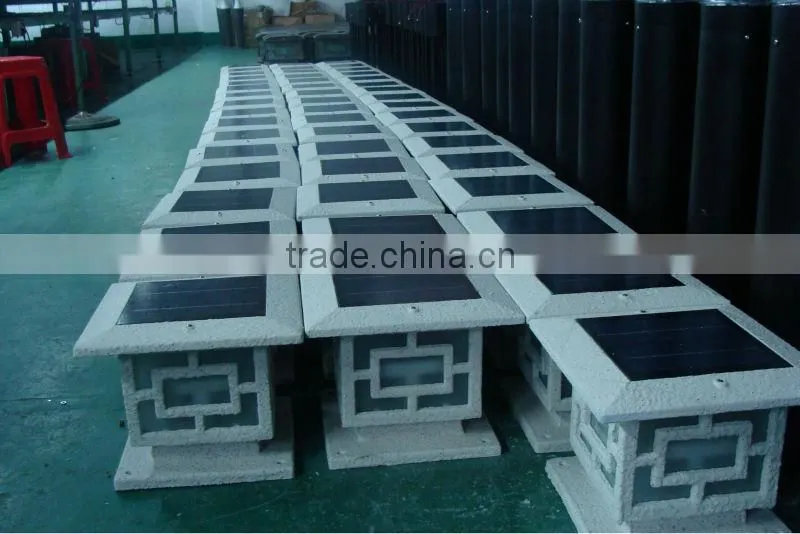 Outdoor pillar lamp solar interior decoration pillar lamp with solar panel & led