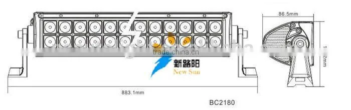 Waterproof Ip 67 Led Light Bar Flood / Spot / Combo Beam Dual Row Led Bar Lights 180w C ree Led Work Light Bar