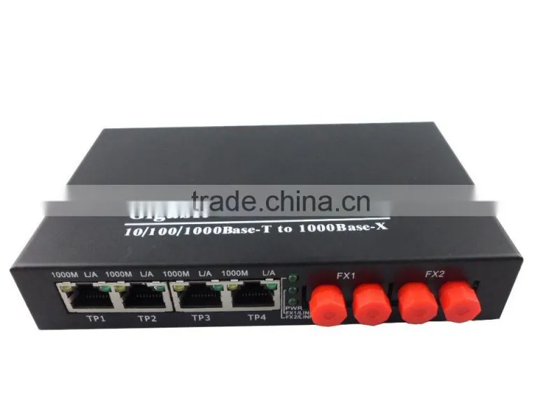 Gigabit Ethernet ST 10/100/1000M fiber optic media converter,4 port fiber optic media converter ,ftth optical receiver