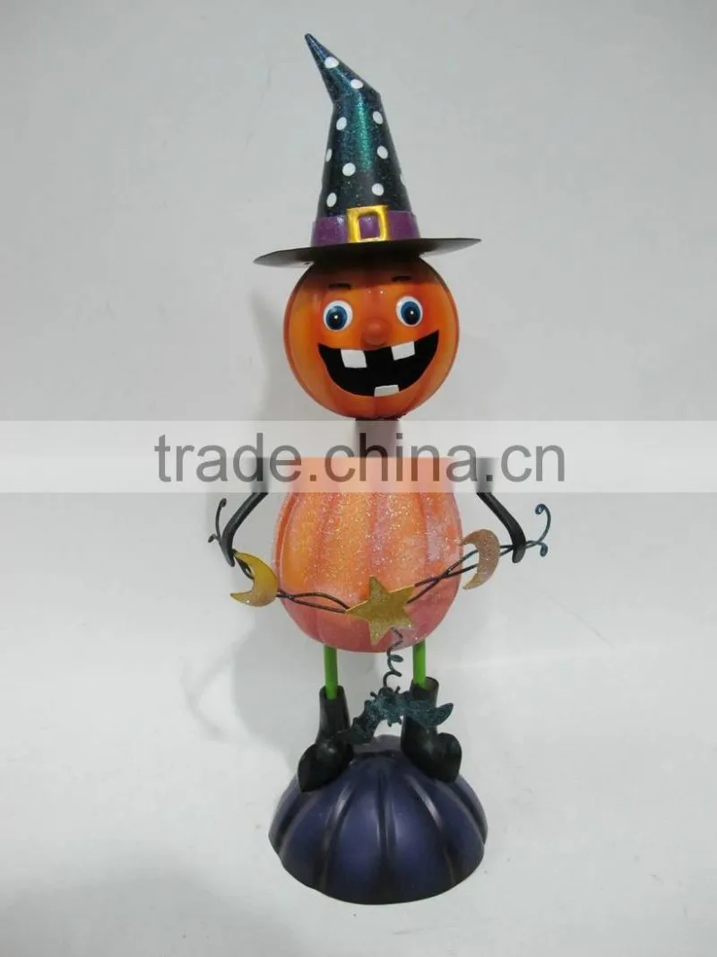 metal halloween glitter spider candle holder for halloween decoration