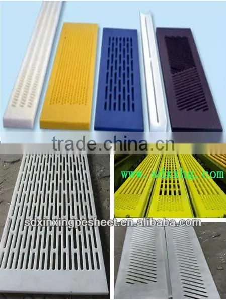 UHMW plastic polyethylene Suction box cover/dewatering elements/UHMW-PE suction box covers for paper machine