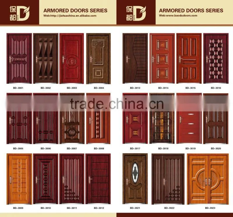solid engineering wood door frame armored entrance arch gate bullet proof flush door