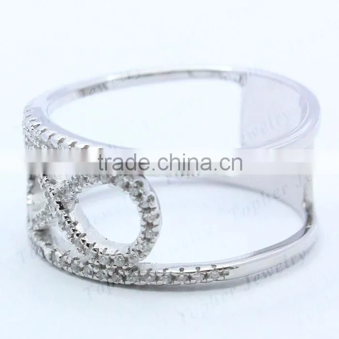 925 sterling silver cubic zirconia rings pave setting ring "8" design