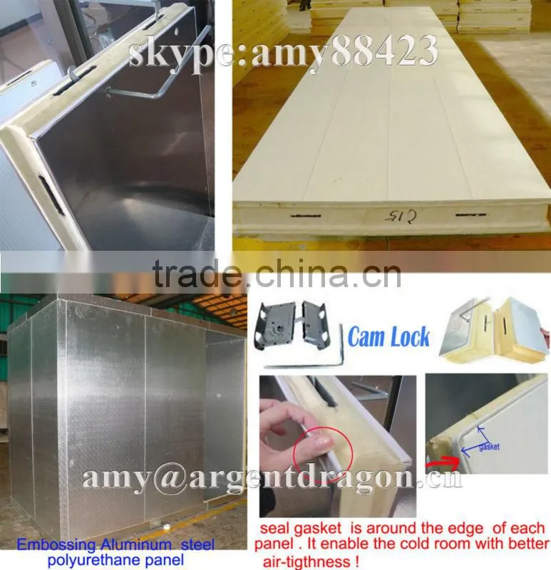 Cold storage room with storage racks inside